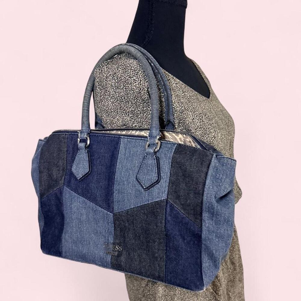 Y2k guess blue denim patchwork